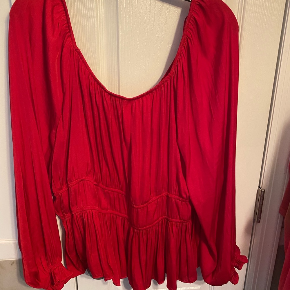 Gorgeous Nine West Boho Red Blouse Size XXL NWT